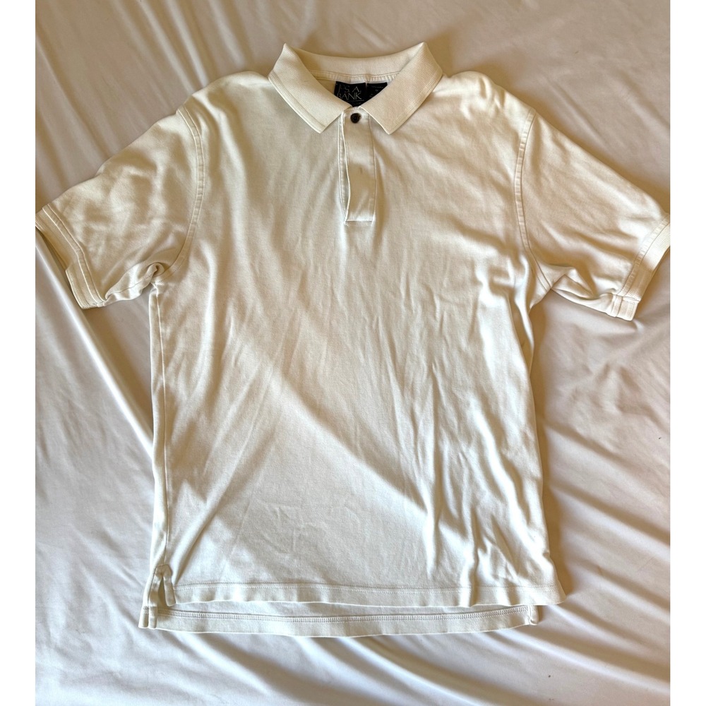 Jos. A. Bank Travelers Collection Polo Shirt Mens M Cream Tailored Fit Cotton